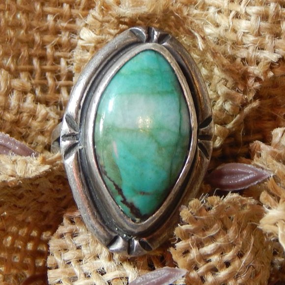 Vintage  Beautiful Semi Precious Stone 925  Ring - Picture 4 of 8